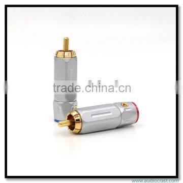 Professional Made Audio Connectors Audio RCA Male Connector Gold Plated Plug