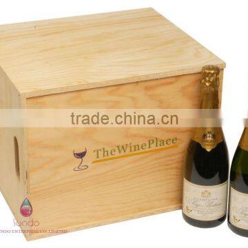 real wood large volume wine box for 8 bottles