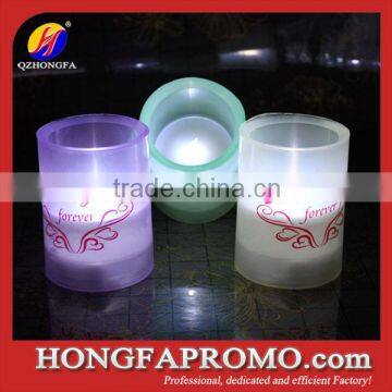 2015 Soft Rubber Custom Led Candle with Printing Logo