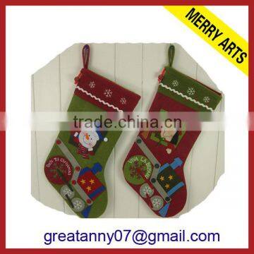 2015 new product hot sale 2015 christmas stocking animal christmas stocking with good quality