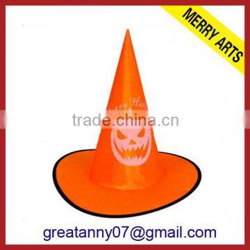 2015 new product Hot Selling China Wholesale Party Yellow Halloween Hat With Pumpkin Logo