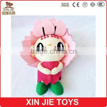 customize cute cartoon plush mascot doll lovely girl and boy doll