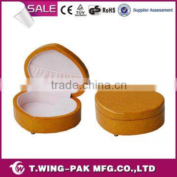 Delicate colors lacqure heart-shape wooden empty dancing ballerina musical jewelry gift boxes