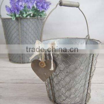 round barrel decorative metal planters