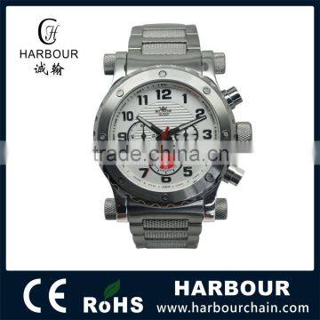 Japan Chronograph Solid Stainless Steel Watch for Men 50M WR