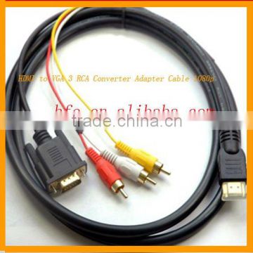 micro HDMI to VGA 3 RCA Converter Adapter Cable 1080p