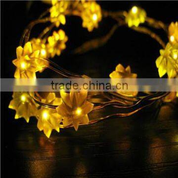 LED Micro string lighting,Battery Operated, Copper Wire, Warm White Flower