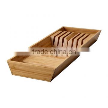 new design bamboo knife holder Customized kitchen Bambo Knife Block in the drawer                        
                                                Quality Choice