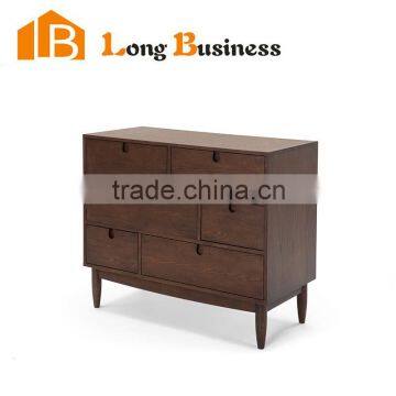 LB-AL5466 American design wooden chest of drawers, dark stain ash cheap chest of drawers