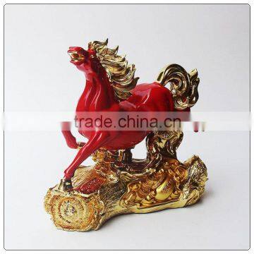 24k golden color horse statue , chinese zodiac statue