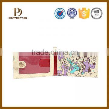 Cartoon Image Printed Latest Design Ladeis Custom Leather Purse With Strap photo-4
