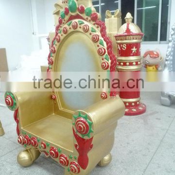 High Back Santa Chair with Crown for Christmas Decoration