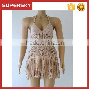 K-66 Sexy Hand Crochet Bikini with Swimsuit Swimwear Beachwear Crochet Bra Top Bikini Sexy Boho