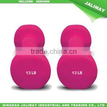 13lb Pink Neoprene Dumbbells with Non-Slip Grip