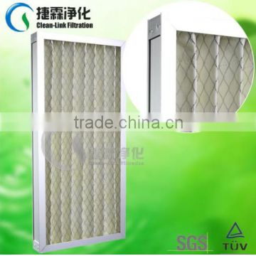 2015 New Non-woven fabrics aluminum frame foldaway plank air filter