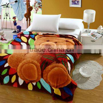 10 Years Experience hot sell Chinese Micro plush animal printed sherpa blanket