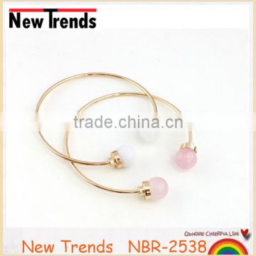 Best selling fashion jewelry 2016 wholesale pink crystal stone alloy bracelet