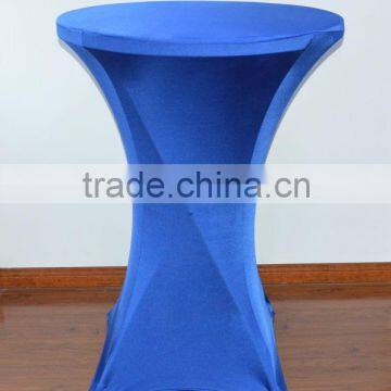 Royal blue shiny spandex bar cocktail table cover/cloth for weddings