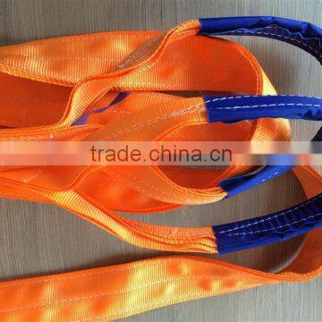 15T heavy-lift Polyester webbing sling with eye hook for lifting cargo