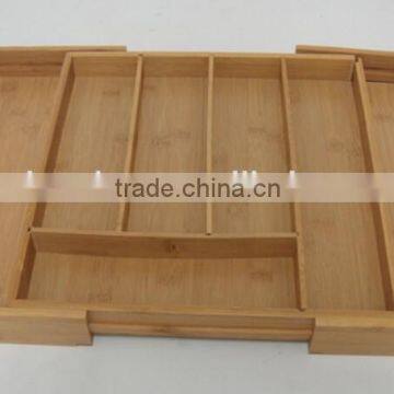 adjustable Bamboo expandable cutlery tray