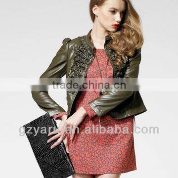 Models of Women Leather Jacket and Skirt