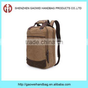 multifunctional computer backpack laptop bags laptop backpack bags; dual purpose brown canvas backpack bag