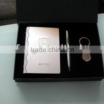 notebook set with ball pen key chain card case