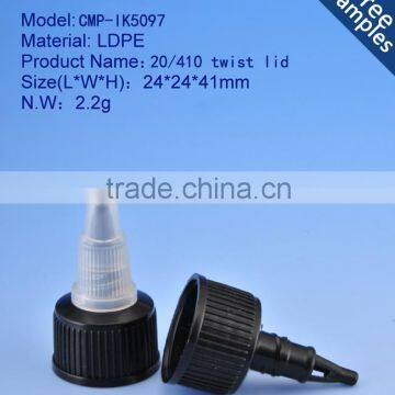 20mm plastic twist off cap, 24mm black plastic twist top cap, twist top lid