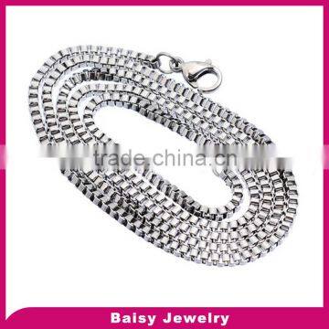 popular style 316l Stainless Steel Box Chain Necklace with Lobster Clasp