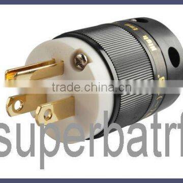 Brand New P-120 AU Mains Power Male Gold Plated Brass IEC Plug Conductor