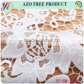 Pure White Bloom Pattern Hollow Woven Fabrics Embroidery Fabric for Wedding Dress photo-5
