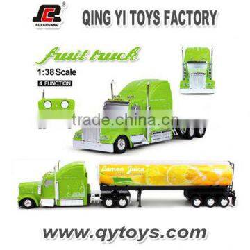 2014 New design rc dump trucks for sale fruit pattern 1:38 4wd rc truck for kids