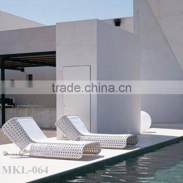 Synthetic Wicker Rattan Sun Lounger Furniture (1.2mm alu frame with powder coated, 5cm thickness cushion with 250gr polyester)