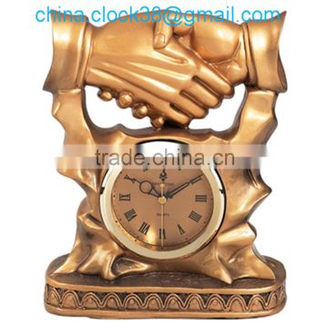 clock New listing nice design golden color poly resin clock european design collection clock decoration clock