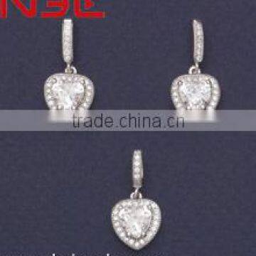 Fashion clear CZ micro pave jewelry set