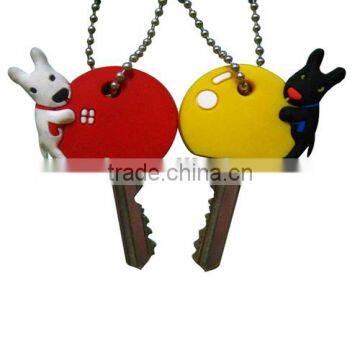 ready sale lovely dog shape soft pvc key holder magnetic