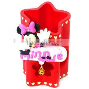 high quality embossed sweet cartoon character 3D embossing silicone pen holder