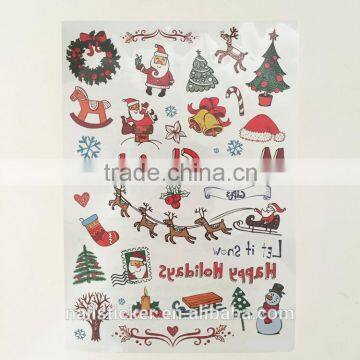 Custom hot sale christmas tattoo sticker holiday tattoo cartoon snowman stickers