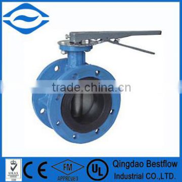 Cast iron double flanged style butterfly valve