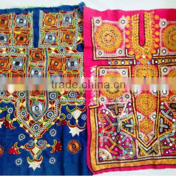 Hand embroidered mirror work tunic dress Indian Banjara embroidery