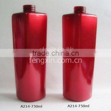 red color 750ml shampoo plastic pump bottle