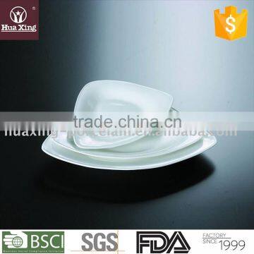 H2842 corundum porcelain restaurant wholesale white triangle flat plate