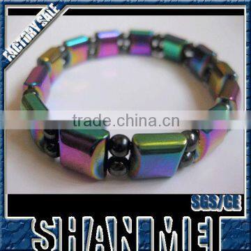 Top quality rainbow magnetic hematite bracelet