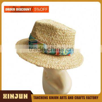 DESIGNER STRIPED BOW FEDORA PANAMA STRAW HAT photo-6