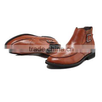 Waxed calfskin leather elevator boots for men