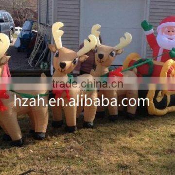 Santa Sleigh Reindeers Christmas Decorative Airblown Inflatable