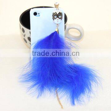 smallquantity wholesale fur pom dust plug for samsung galaxy s6
