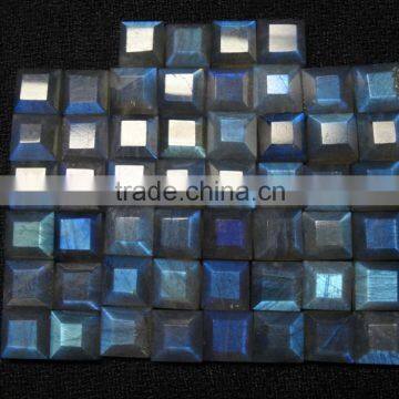 Labradorite Gemstone Blue Flahsy Faceted Square Cut Gemstone With Nice Polish and Cutting