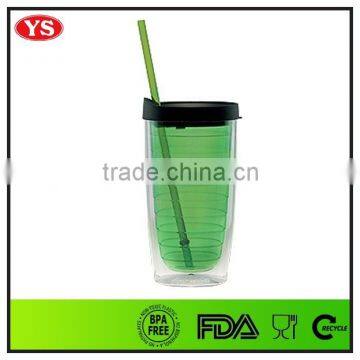 16oz Reusable Double Wall Bpa Free Plastic Tumbler With Straw photo-6