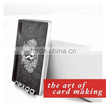 Stainless steel laser die cut CR80 cheap custom stainless metal business cards